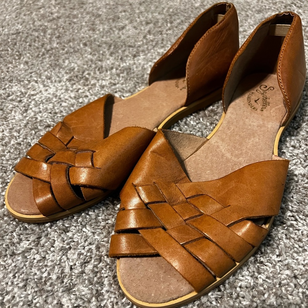 SEYCHELLES WEEKENDERS HUARACHE GENUINE LEATHER SANDALS 9.5 MADE IN ITALY